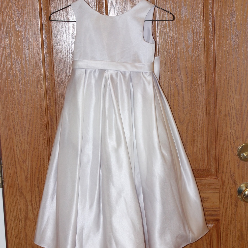 Azazie , Pipsy A-Line Bow Matte Satin Dress Diamond White